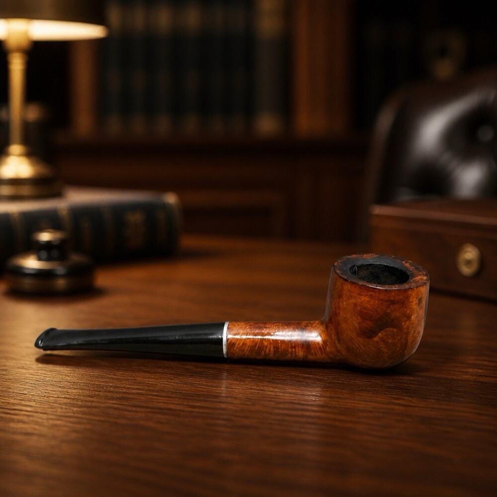 VTG Briarlee Tobacco Pipe With A Smooth, Polished Brown Wood Made In Italy